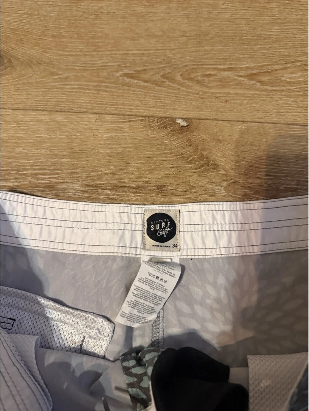 Ripcurl Surfcraft Mens Gray Striped Board Shorts Size 34
